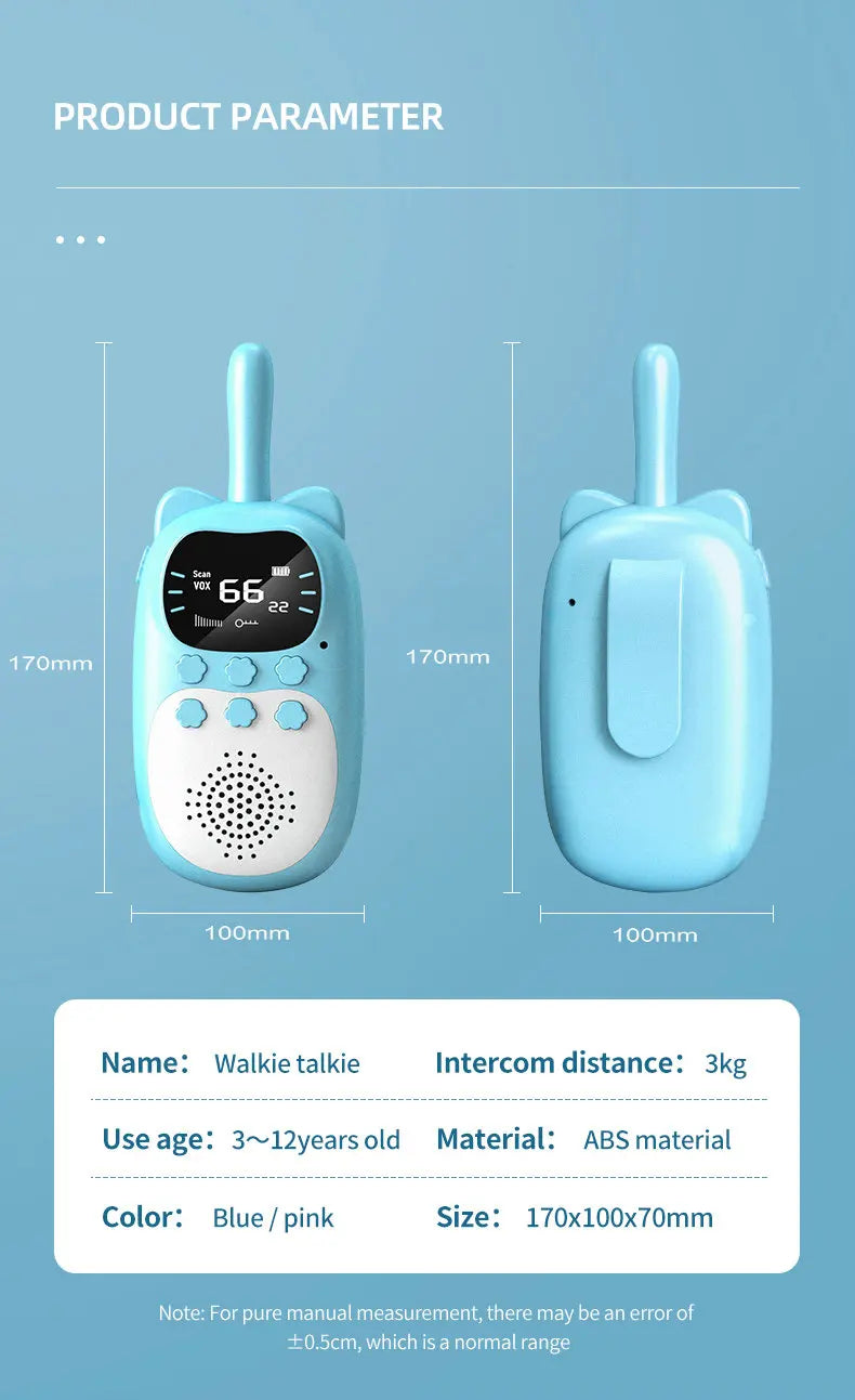 New Walkie Talkie 2pcs Kids Long Distance Electronic Toys Children Baby Radio Phone For Boys Girls Christmas Birthday Gift