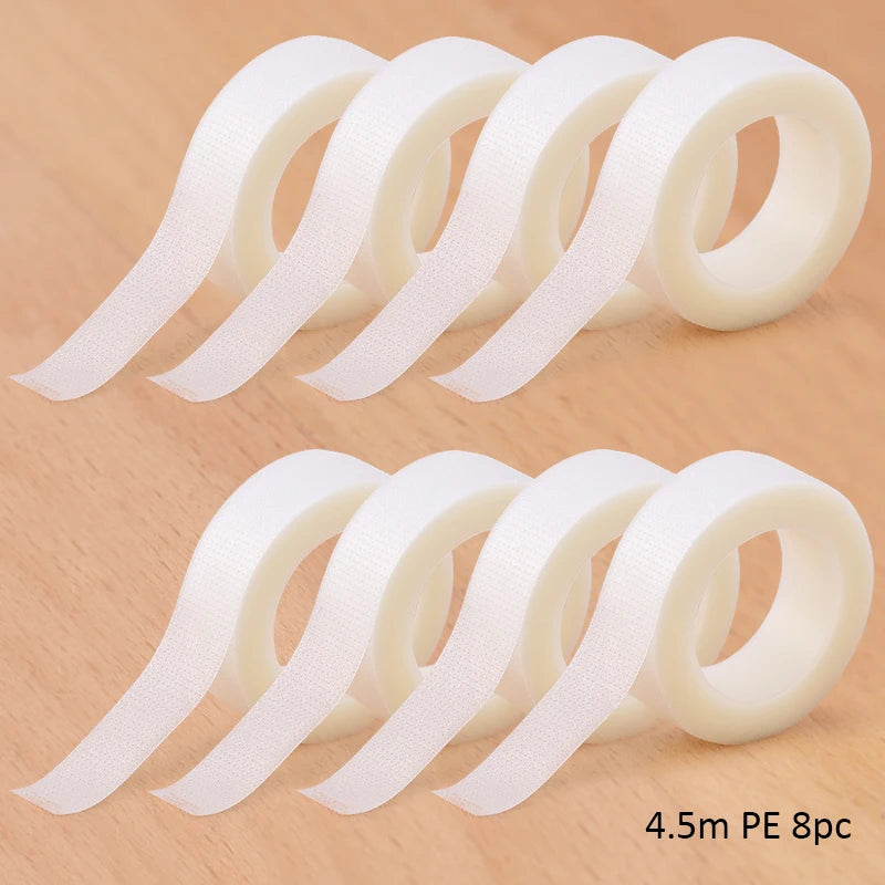 2/8PCS Micropore Lash Tape Eyelash Extension Supplies Transparent 4.5/9m Breathable Easy To Tear Medical Tapes Lash Makeup Tool