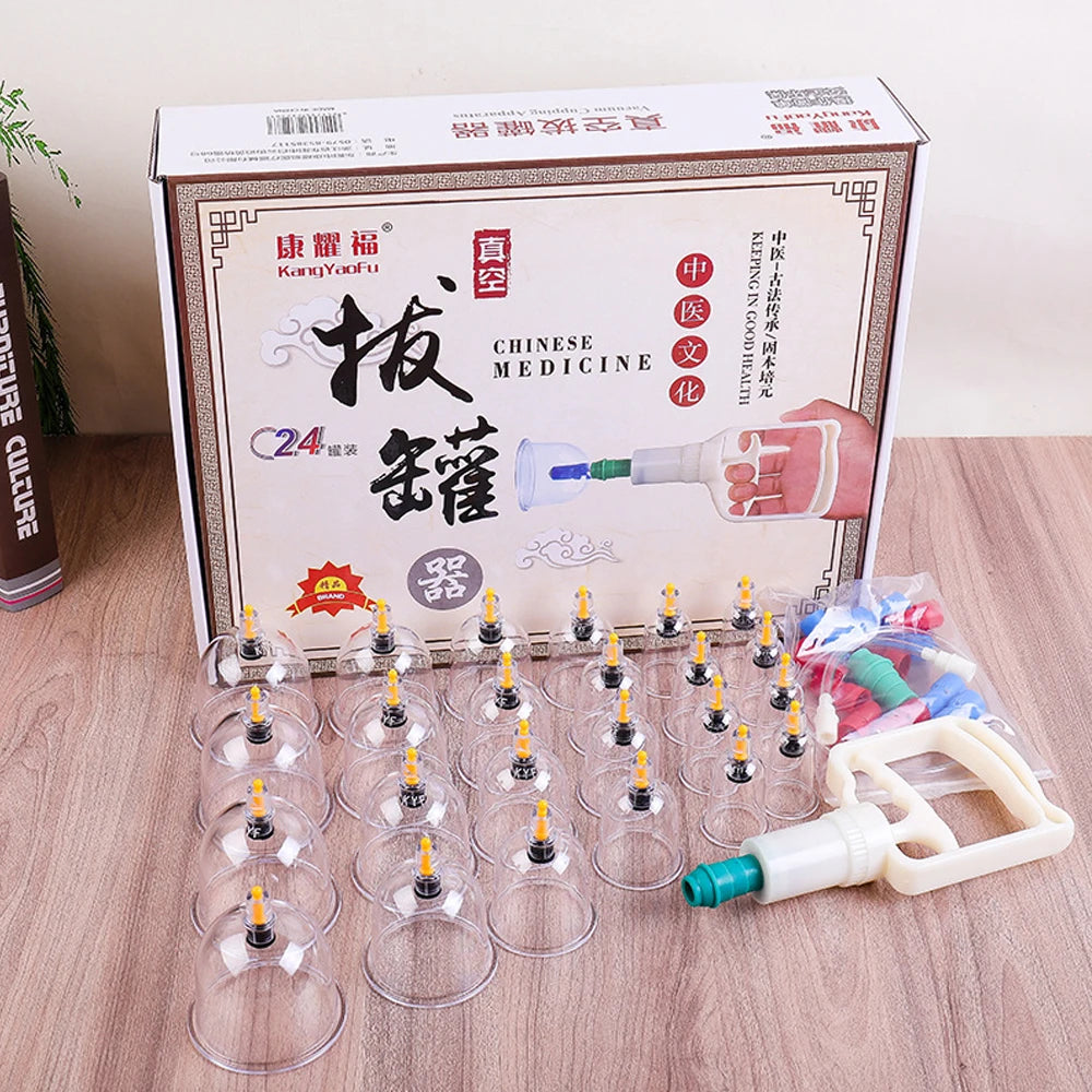 Cupping Therapy Sets,Hijama Cupping Vacuum Suction 24 Cups Sets for Cellulite Cupping Massage Back Pain Relief,Chinese Cupping