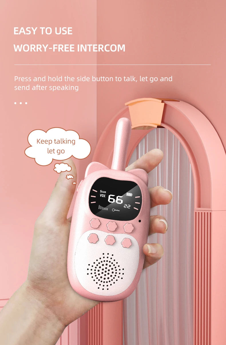 New Walkie Talkie 2pcs Kids Long Distance Electronic Toys Children Baby Radio Phone For Boys Girls Christmas Birthday Gift