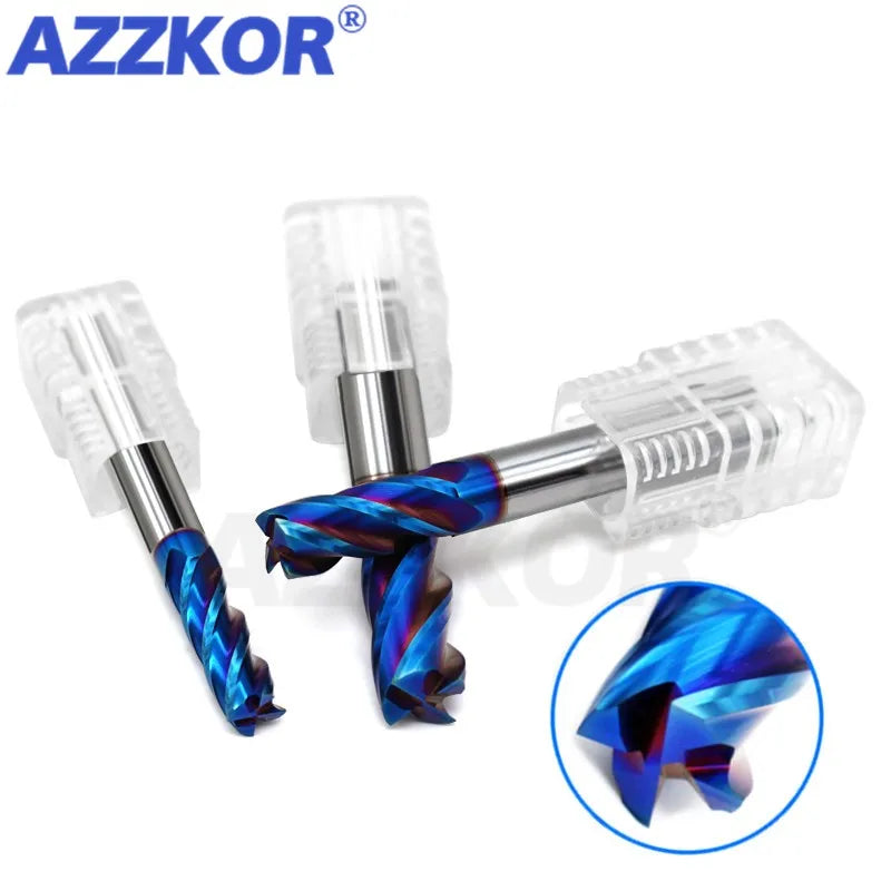 HRC70 4F Milling Cutter Alloy Coating Tungsten Steel Tool Cnc Maching End Mill Azzkor Milling Cutter Kit Milling Machine Tools