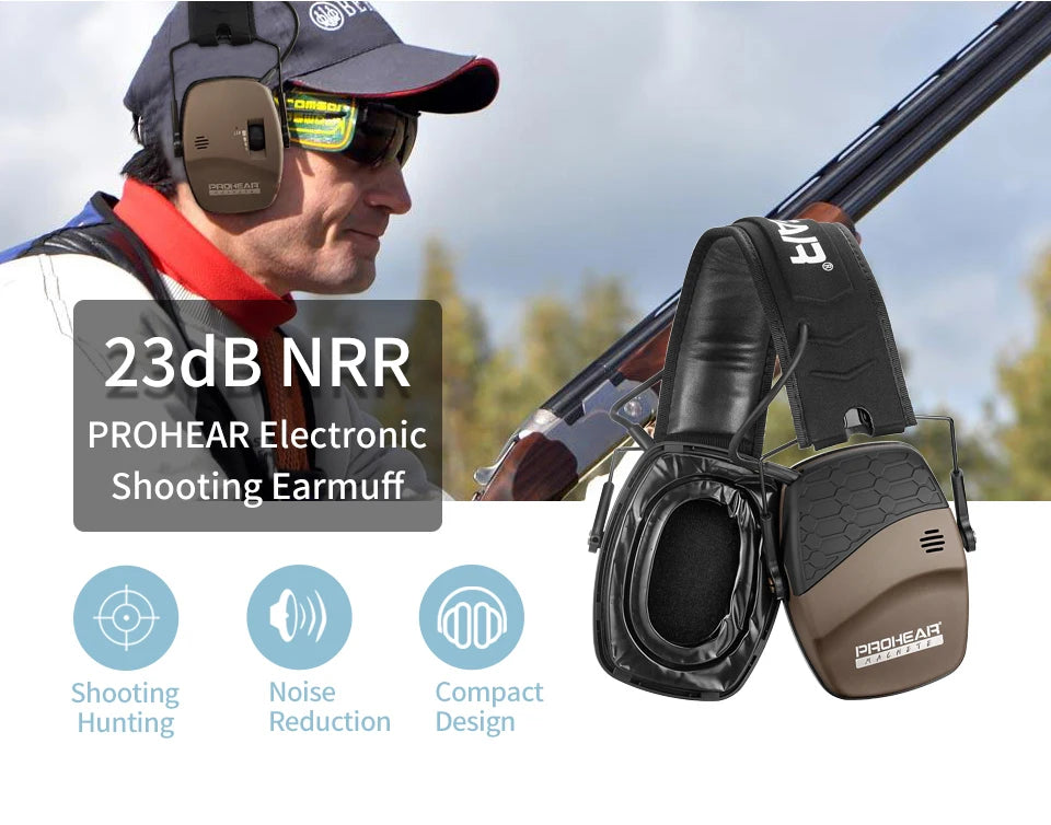 ZOHAN-Tactical Hearing Protectors, Electronic Headphones, Hunting Sound Amplification Earmuffs, Anti Noise Ear Helmets for Shoot