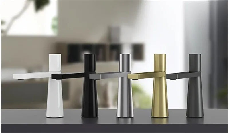 Tuqiu Basin Faucet Brass Bathroom Faucet Mixer Tap Black Wash basin Faucet Single Handle Hot and Cold Chrome Lavotory Faucet