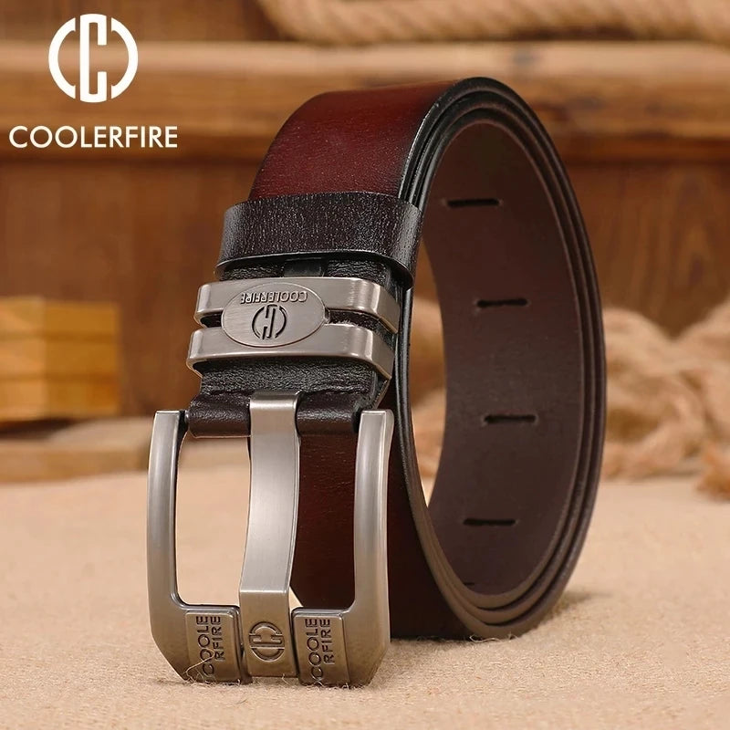 New Men Genuine Leather Belts Cowboy Wide High Quality Buckle Belts for Men Brand Luxury Leisure Vintage Jeans Strap HQ225