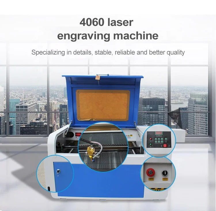 Factory Price 50W/60W/80W/100W CO2 4060 Laser Cutting Machine To Sea Port With High Quality Laser Engraving Machine