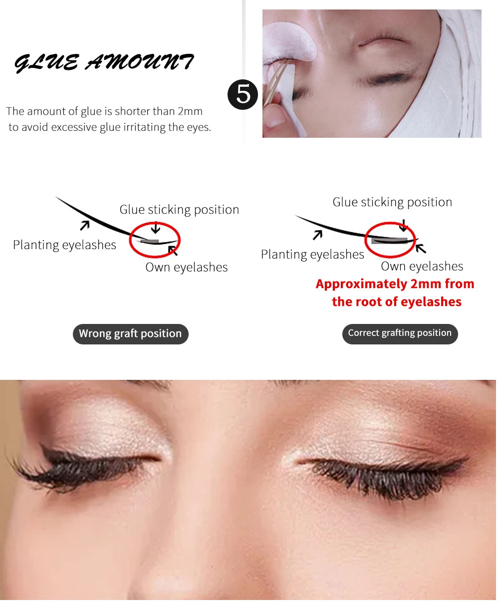 Yelix Eyelash Extension Glue 0.5-1 Sec Fast Dry Individual Lashes Glue Sensitive Eye Black/Clear Eyelash Glue Lash Extension