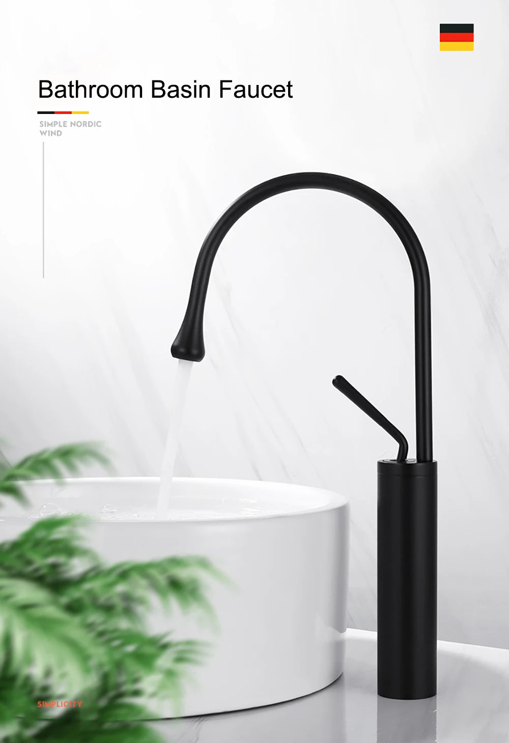 Modern Basin Faucet Brushed Gold Black Silver Faucet Deck Mounted Basin Sink Tap Mixer Hot & Cold Brass Tap for Bathroom