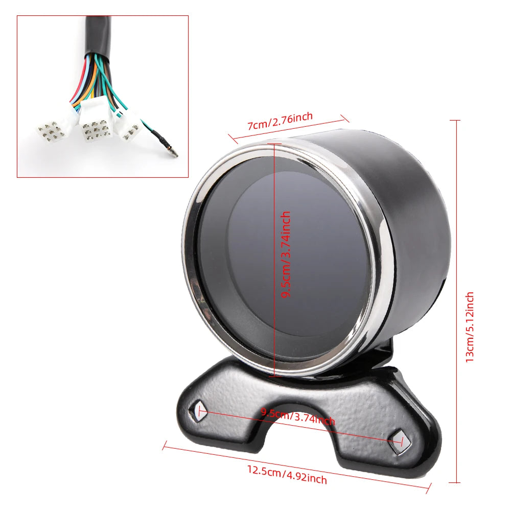 Universal Digital Odometer Motorcycle Speedometer Oil Gauge Tachometer Meters Instrument Cluster Turn Signal Light Indicator