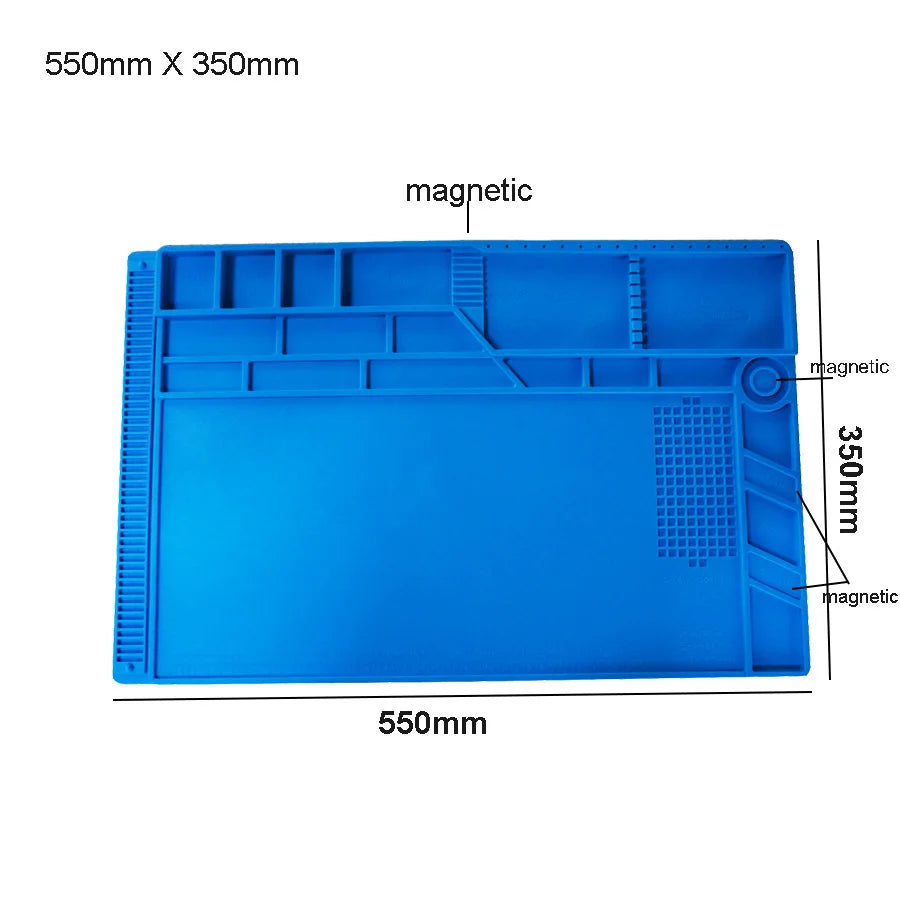 Silicone Soldering Pad Desk Platform Mat for Welding Station Iron Phone PC Repair Magnetic Heat Insulation No Lead S-160