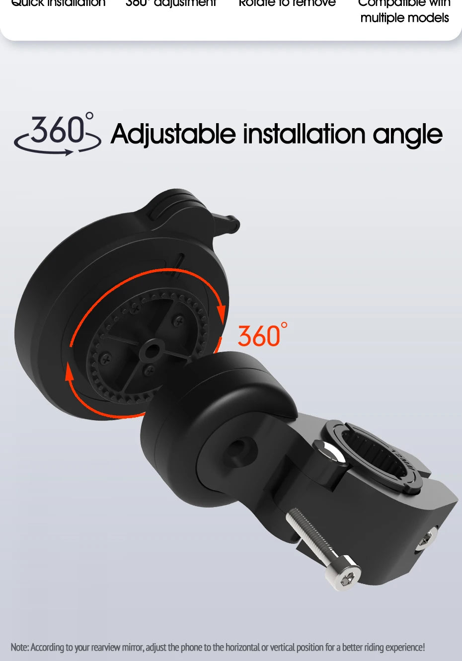 Electric Motorcycles Phone Holder Bike GPS Navigation Rearview Mirror Handlebar Mount Smartphone Aluminum Alloy Accessories Tool