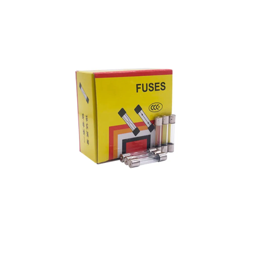 100Pcs Set 5x20mm Quick Blow Car Glass Tube Fuse Assorted Kits Fast-blow Glass Fuses 0.2A 0.5A 1A 2A 3A 5A 8A 10A 15A 20A