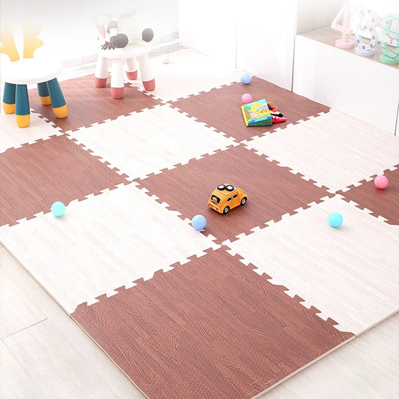 Wood Grain Puzzle Floor Foam Carpet Bedroom Splicing Mat Baby Play Mat Interlocking Exercise Tiles30*30cm