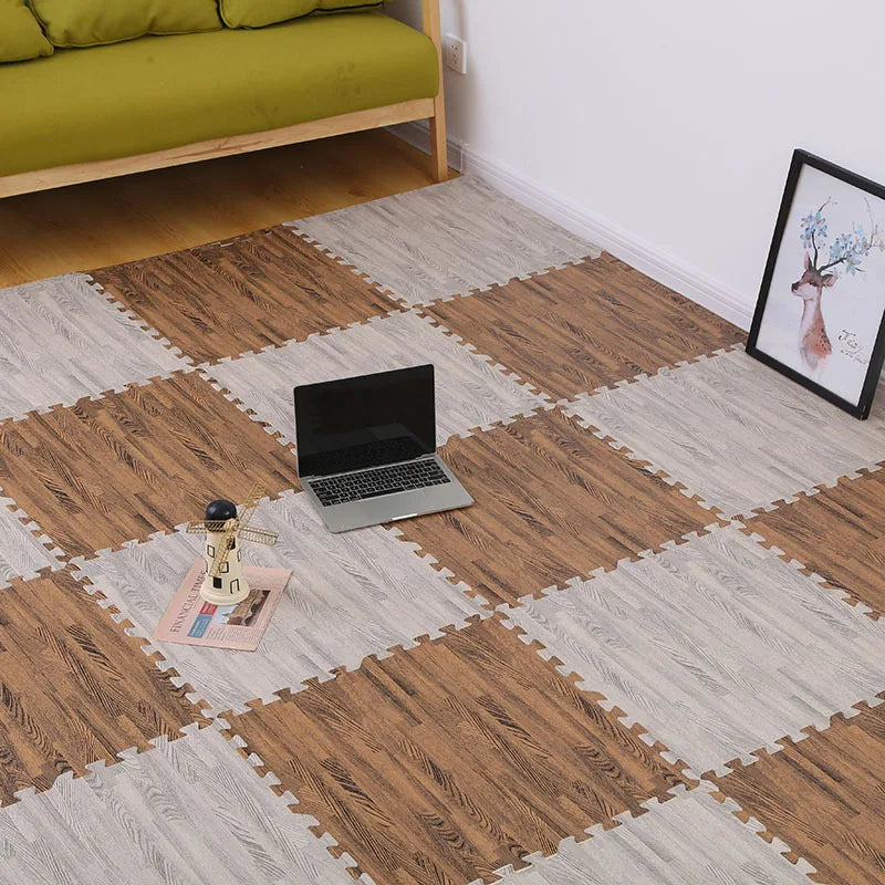 Wood Grain Puzzle Floor Foam Carpet Bedroom Splicing Mat Baby Play Mat Interlocking Exercise Tiles30*30cm