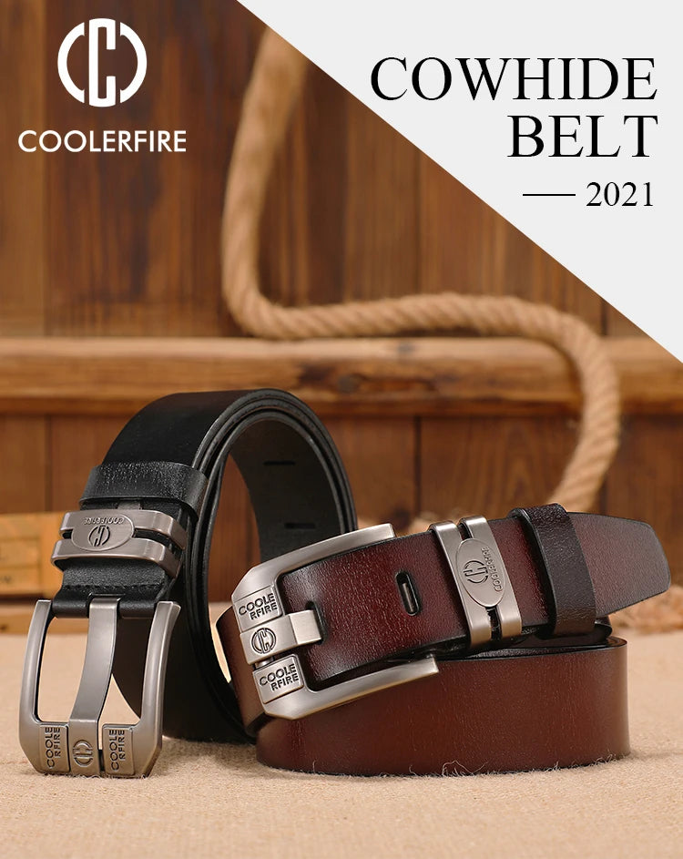 New Men Genuine Leather Belts Cowboy Wide High Quality Buckle Belts for Men Brand Luxury Leisure Vintage Jeans Strap HQ225