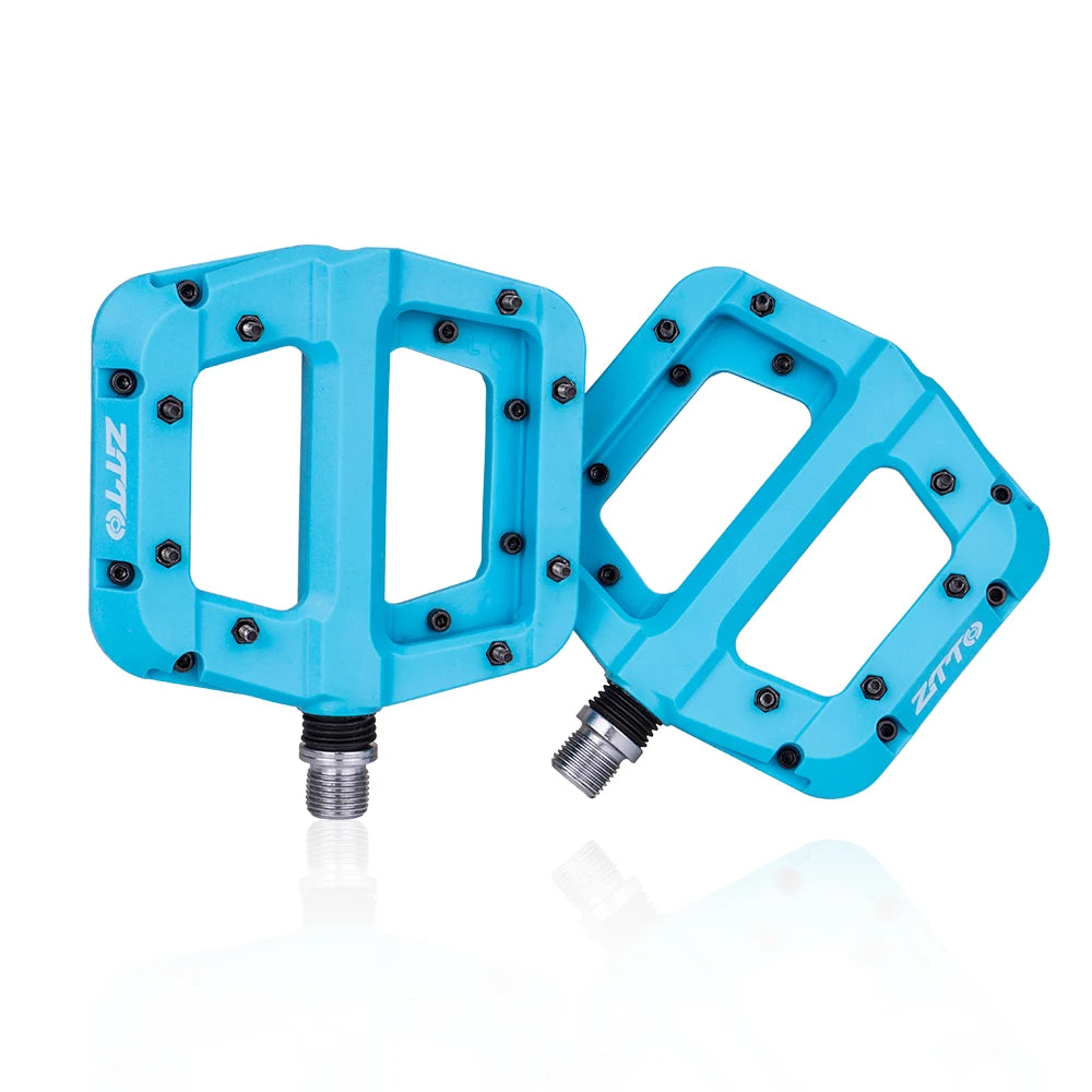 ZTTO MTB Bearings Ultralight Flat Pedal Chester XC Race AM Mountain BMX Face Anti-slip Big Foot DU Bushing Nylon Plastic Bicycle