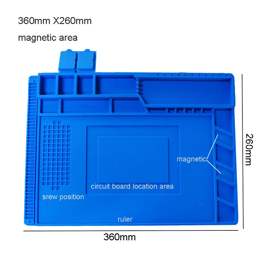 Silicone Soldering Pad Desk Platform Mat for Welding Station Iron Phone PC Repair Magnetic Heat Insulation No Lead S-160