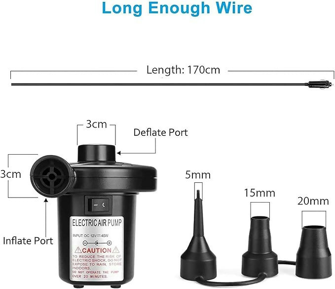 STERMAY DC Electric Car Air Pump Inflator/Deflator