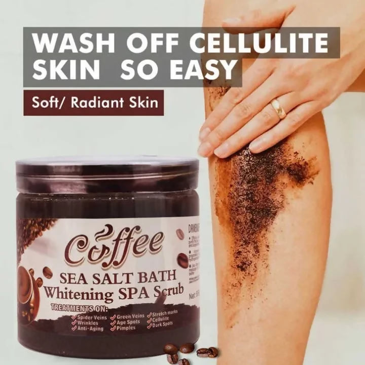 Coffee Sea Salt Bath Brightening & Whitening SPA Scrub Exfoliating Face Body Dead Skin