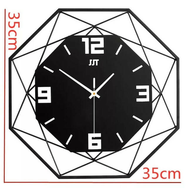 Luxury Wall Clock with 3 Hooks, No TickTok Sound, Free Extra Minute/Hour Hands