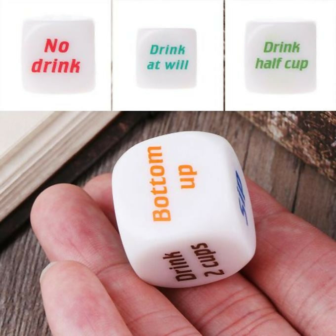 Drinking Dice Rolling Game Acrylic Dice, Adult Gambling Drink Decider Dice, English Drinking Wine Gaming Dice for Club Table Board Game