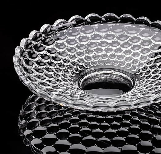 Glass Platter Bubble Texture 24cm