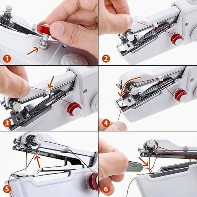 Hand Held Sewing Machine, Portable Electric Handheld Sewing Machine, Mini Handy Stitch Needlework Cordless(White)