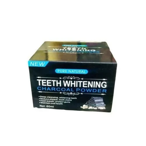 NEW PURE NATURAL TEETH WHITENING CHARCOAL POWDER-60 ml