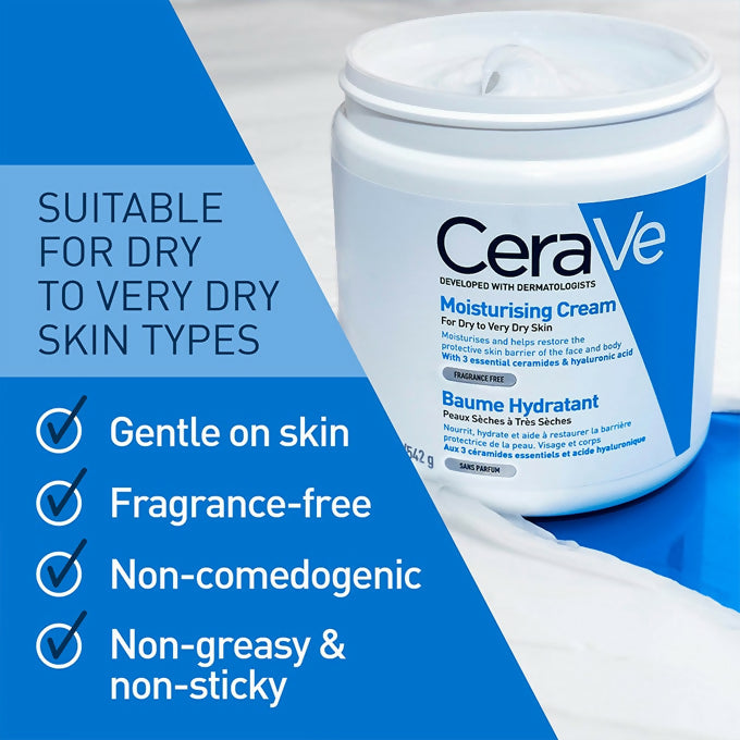 CeraVe Moisturizing Cream For Dry To Very Dry Skin (454g)