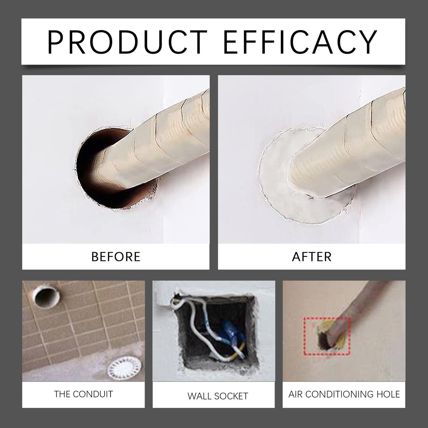 Waterproof Rubber Mastic Mud Air Conditioning Hole Sealing Duct Putty Waterproof Mastic Sealant Wall Hole Blocking Sealing Clay