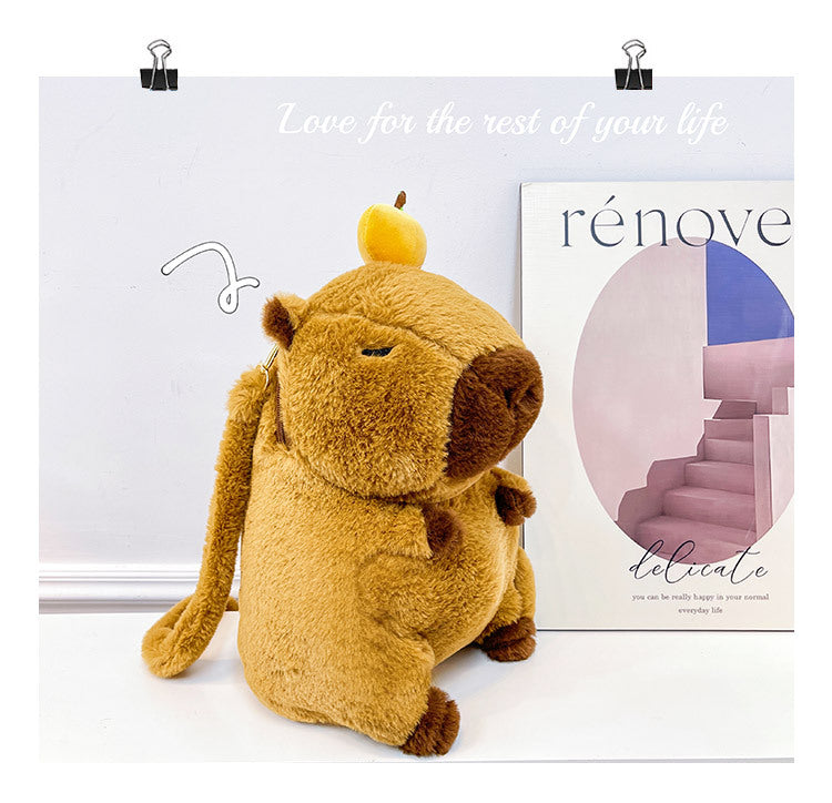 NEW Kawaii Plushie Doll Capybara Plush Backpack Handbag Children's Bag Toy Shoulder Bag Mini Knapsack Bags Gifts For Girlfriend