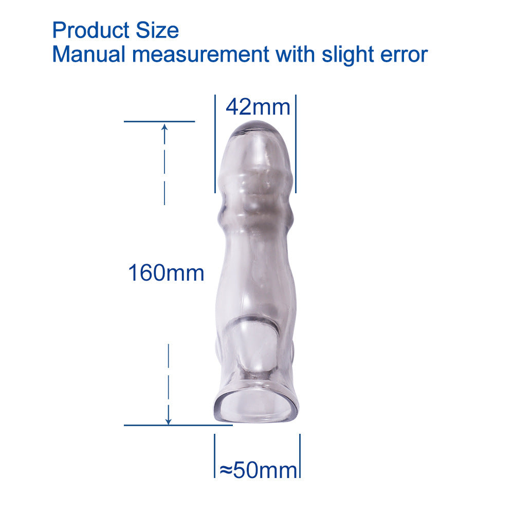 Extension Reusable Condom Penis Sleeve Male Enlargement Time Delay Dildo Enhancer Cock Rings Crystal Clear Condom Adult Sex Toys