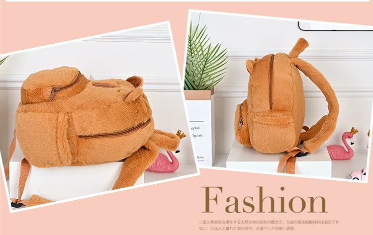 NEW Kawaii Plushie Doll Capybara Plush Backpack Handbag Children's Bag Toy Shoulder Bag Mini Knapsack Bags Gifts For Girlfriend