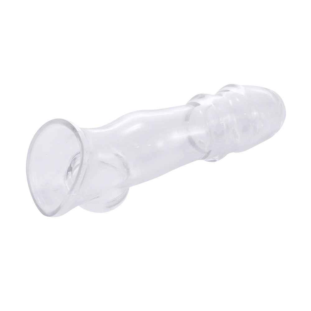 Extension Reusable Condom Penis Sleeve Male Enlargement Time Delay Dildo Enhancer Cock Rings Crystal Clear Condom Adult Sex Toys