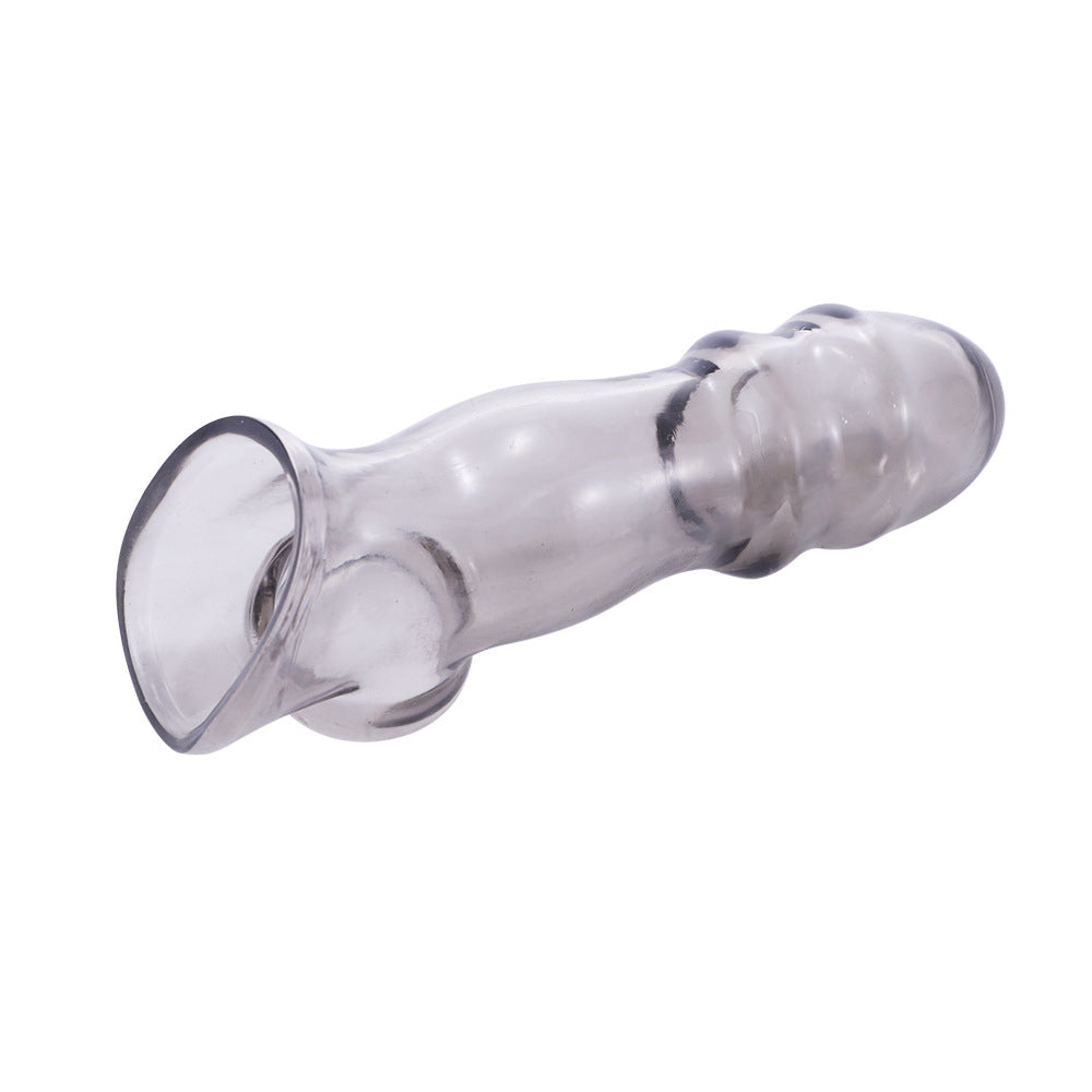 Extension Reusable Condom Penis Sleeve Male Enlargement Time Delay Dildo Enhancer Cock Rings Crystal Clear Condom Adult Sex Toys