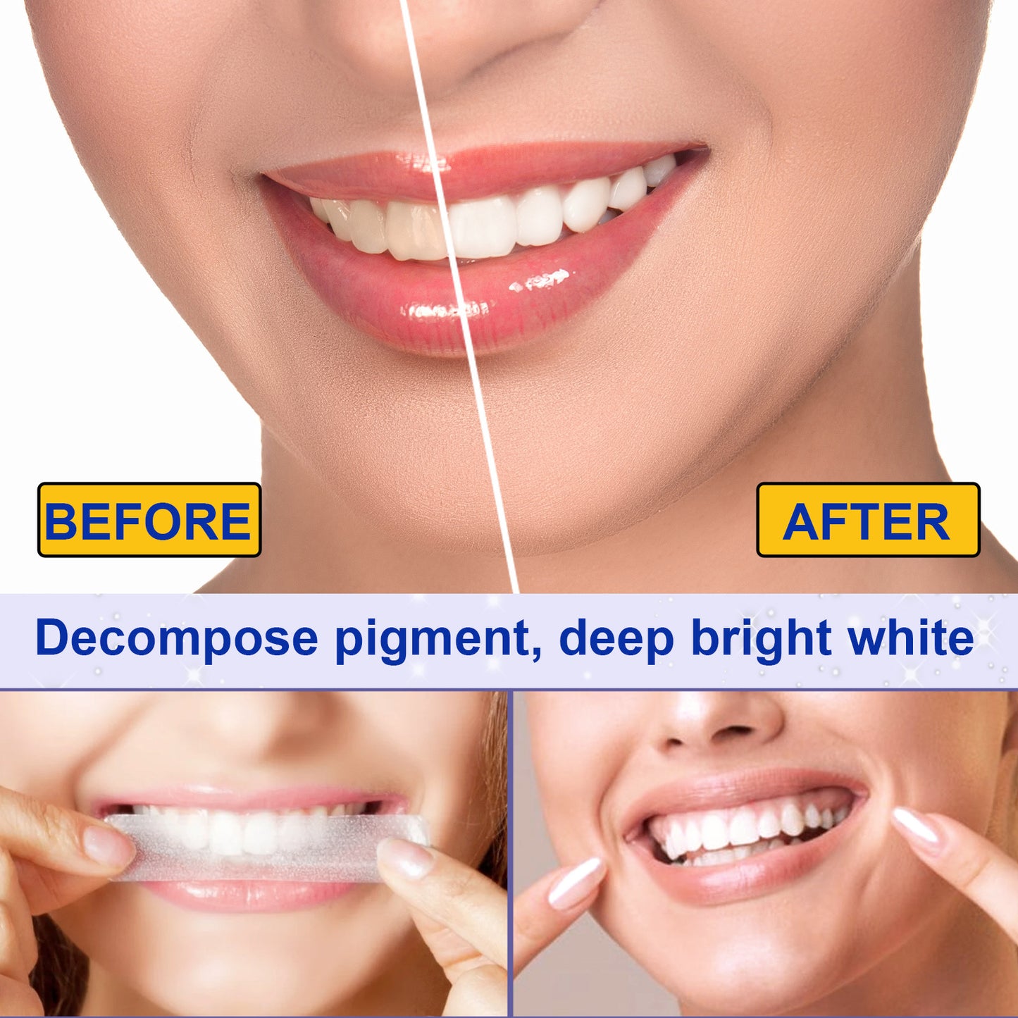 5D Whitening Teeth Stickers 7/14 Pairs Gel Whitening Strips Stain Removal Oral Hygiene Care Strip Dental Bleaching Tools Teeth