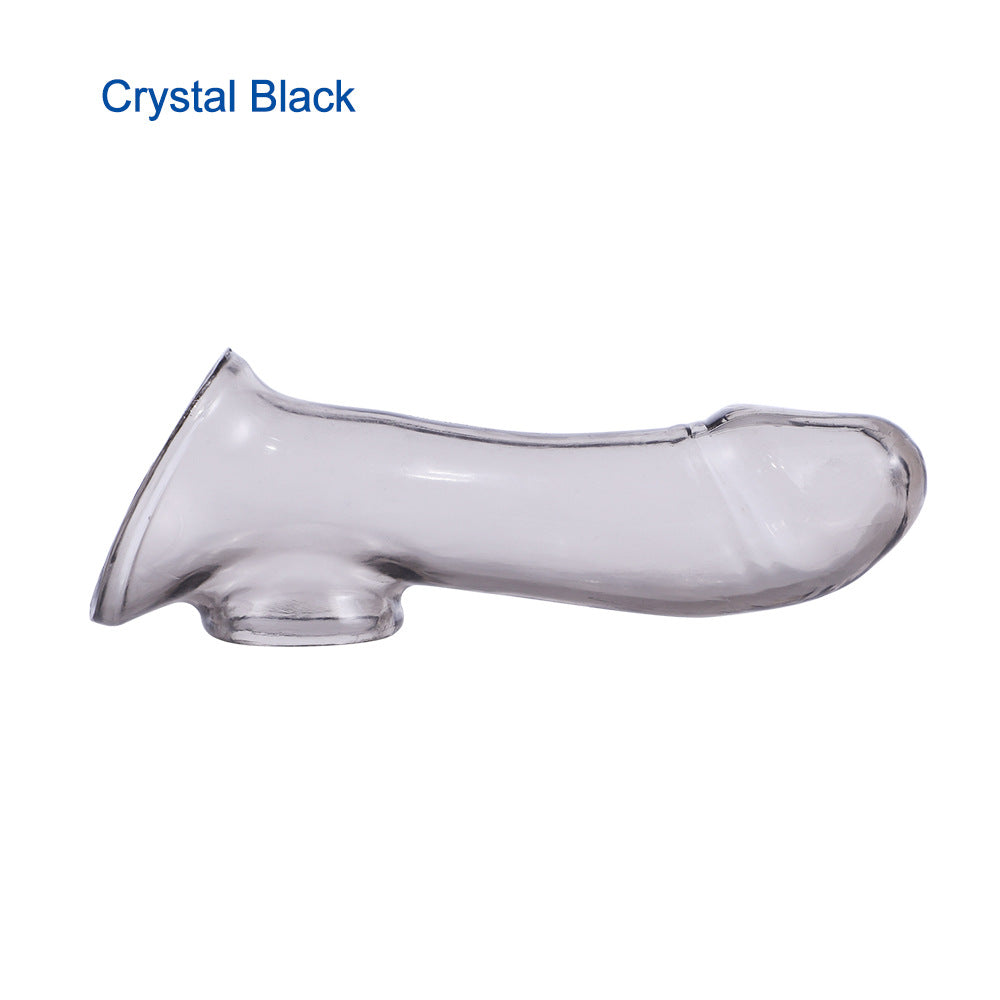 Extension Reusable Condom Penis Sleeve Male Enlargement Time Delay Dildo Enhancer Cock Rings Crystal Clear Condom Adult Sex Toys