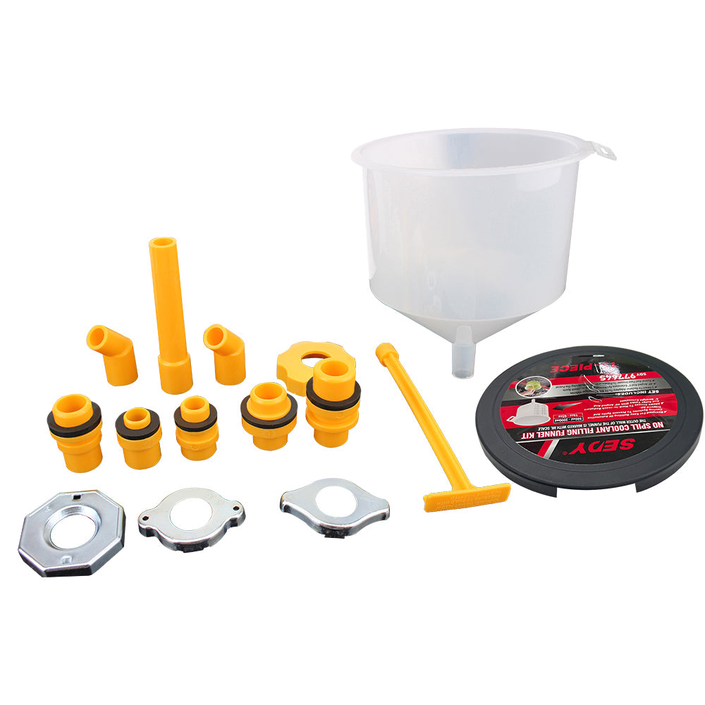 Plastic Filling Funnel Spout Car Accessories 15Pcs/Set Spill Proof Coolant Filling Kit Pour Oil Tool