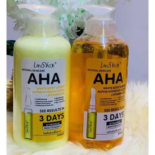 LansYade AHA 3DAYS STRONG WHITENING WITH VITAMIN C & E LOTION & SERUM