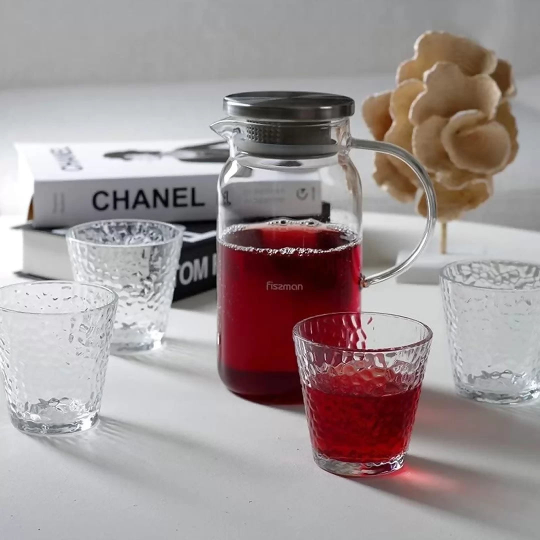 Jug Set 1400ml + 4 Glasses (Borosilicate)