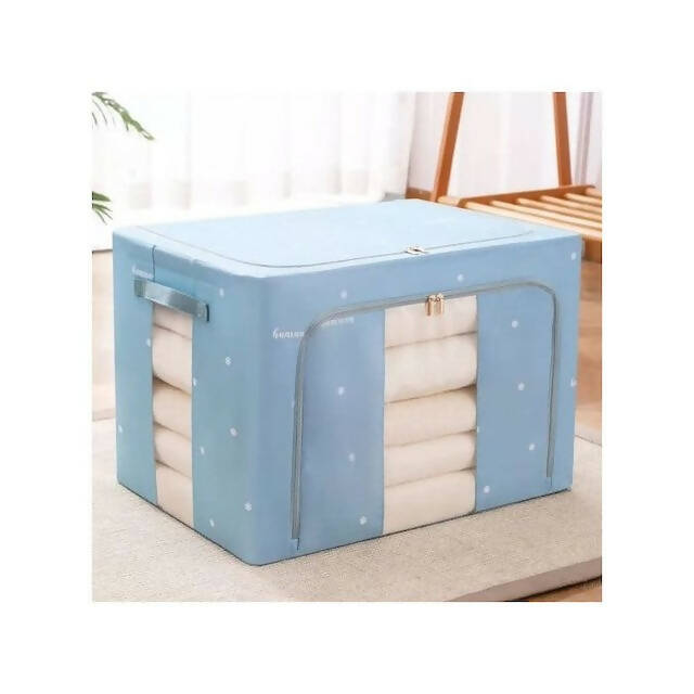 Multipurpose Storage Box: Oxford + Steel, Waterproof, Foldable, Large Capacity, Transparent Design