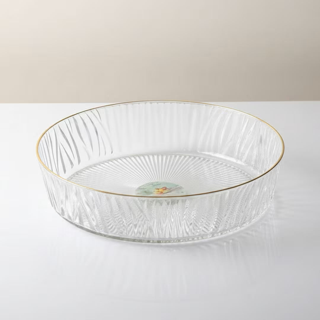 25, 35 & 45cm Round Decorative Tray with Gold Edge