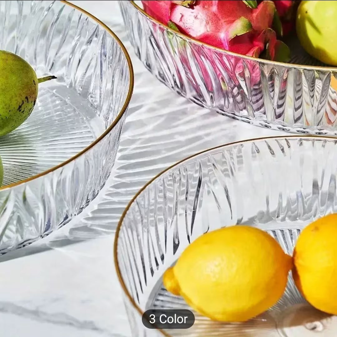 25, 35 & 45cm Round Decorative Tray with Gold Edge