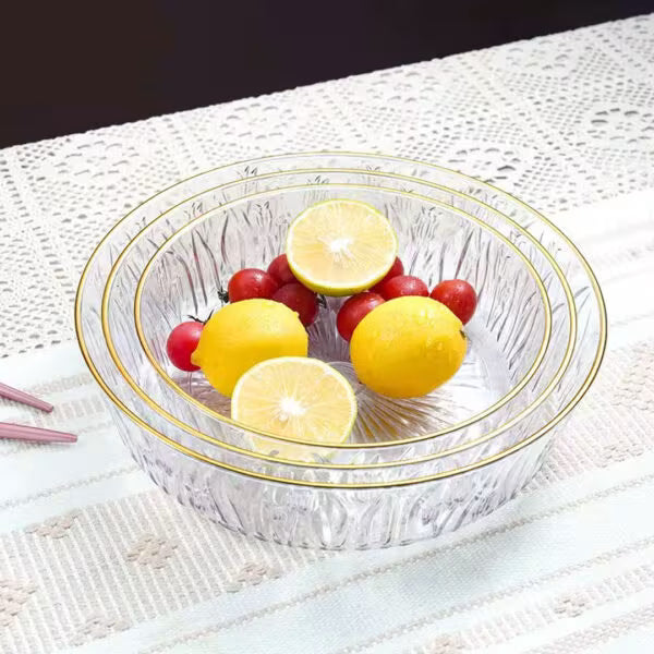 25, 35 & 45cm Round Decorative Tray with Gold Edge