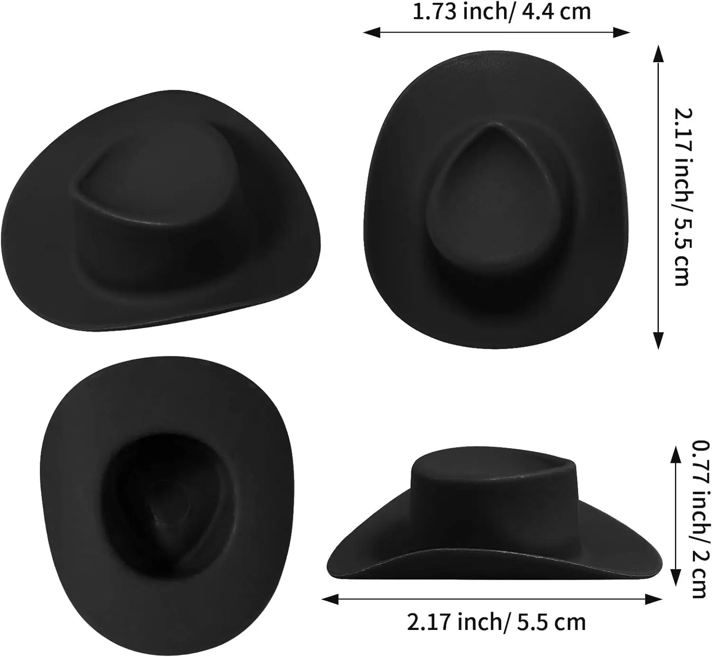 5/10/20/30/40/50pc Mini Cowboy Hat Plastic Cowgirl Cute Doll Hat Western Wedding Birthday Party Supplies Accessories Cake Topper