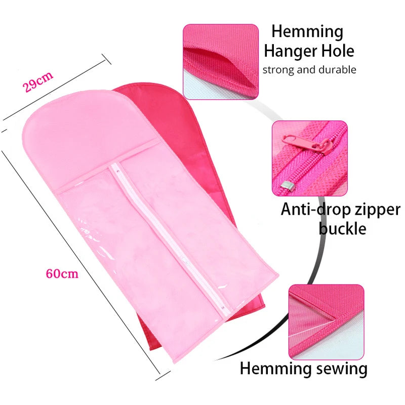 1Set Wig Storage Bag With Hanger Hair Bags With Plastic Hanger For Virgin Hair Black Wig Organizer Hangers For Multiple Wigs New