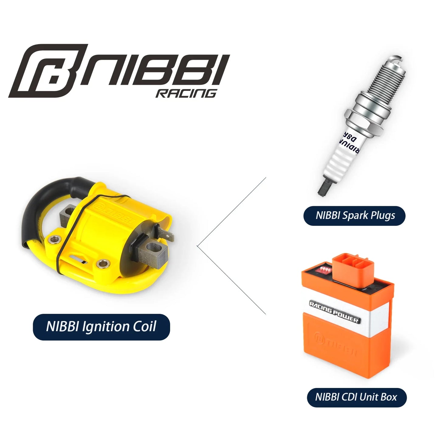NIBBI 2T/4T Universal Motorcycle Ignition Coil Motocross Racing Coil for Honda ATV Scooter Yamaha Ktm Engine Ignition Parts