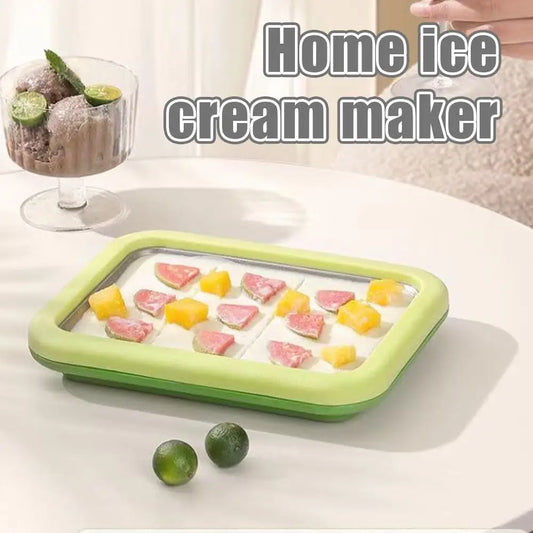Multifunctional Rolled Ice Cream Maker - Cold Sweet Fried Ice Pan Tool DIY Household Frozen Yogurt Maker - For Homemade Dessert