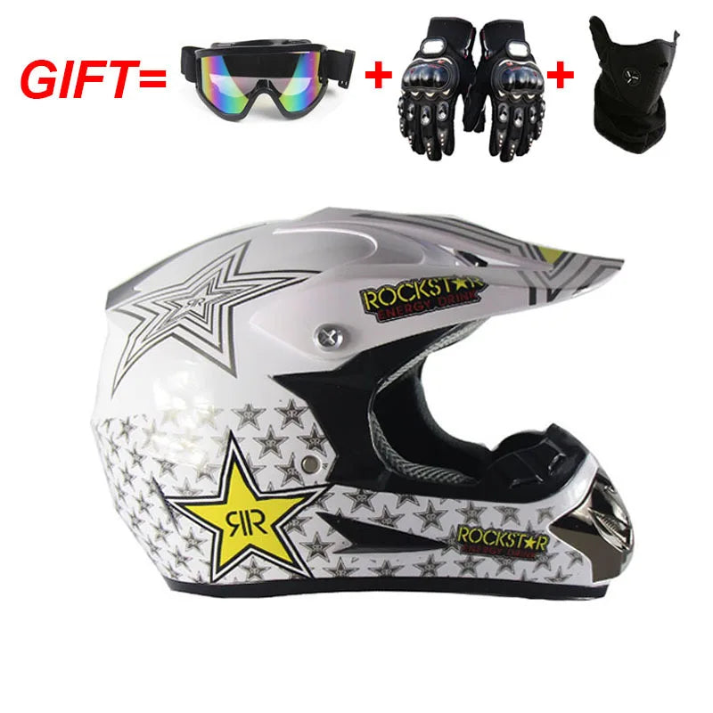 Adult Motocross Dirt Bike Helmet Dirtbike ATV Helmet Unisex Adult Men Women Adjustable Off-Road Motorcycle Helmet