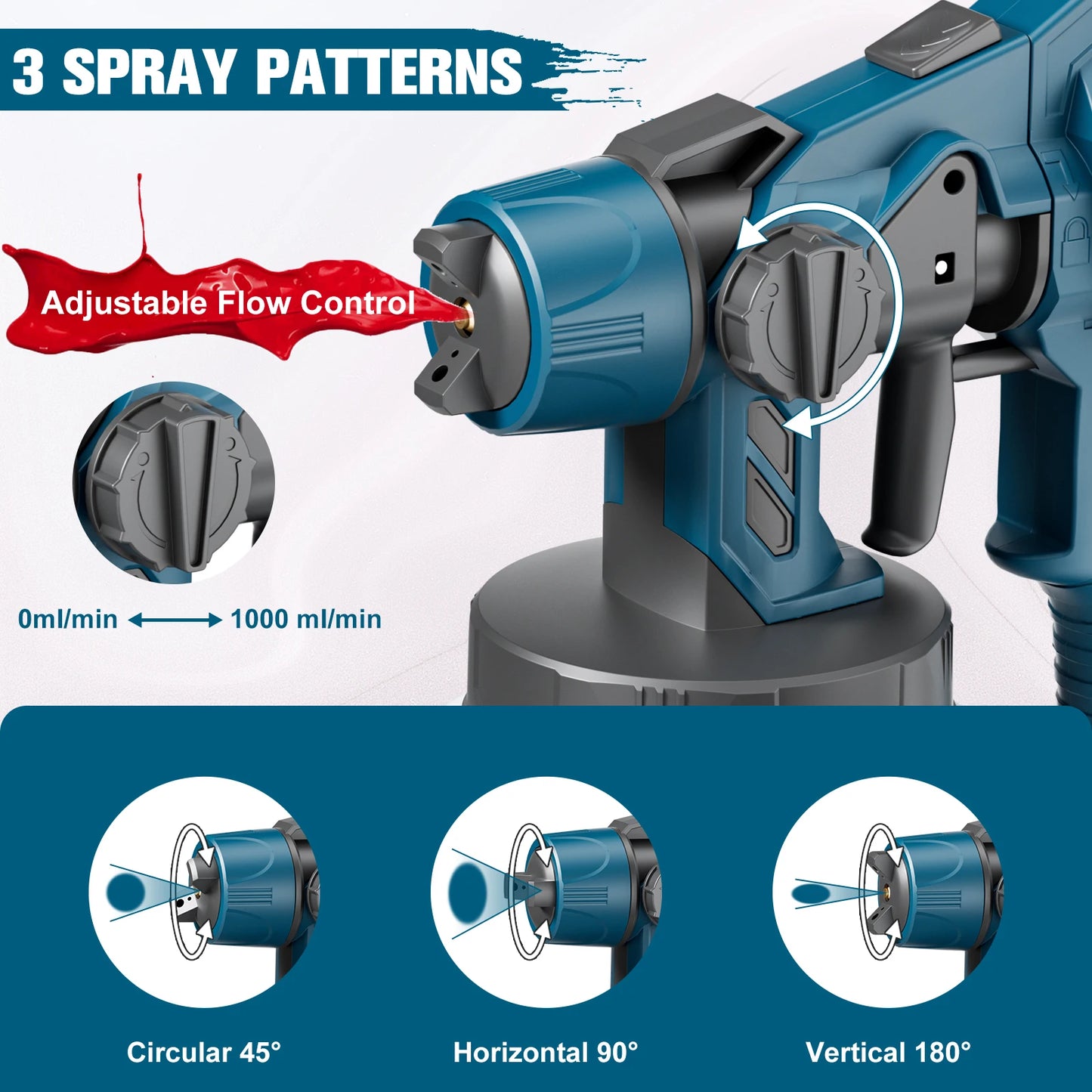 Nananuu Cordless Paint Spraying Tools Electric Spray Gun For Bosch BAT618 18V Battery HVLP Auto Furniture Steel Coating Airbrush