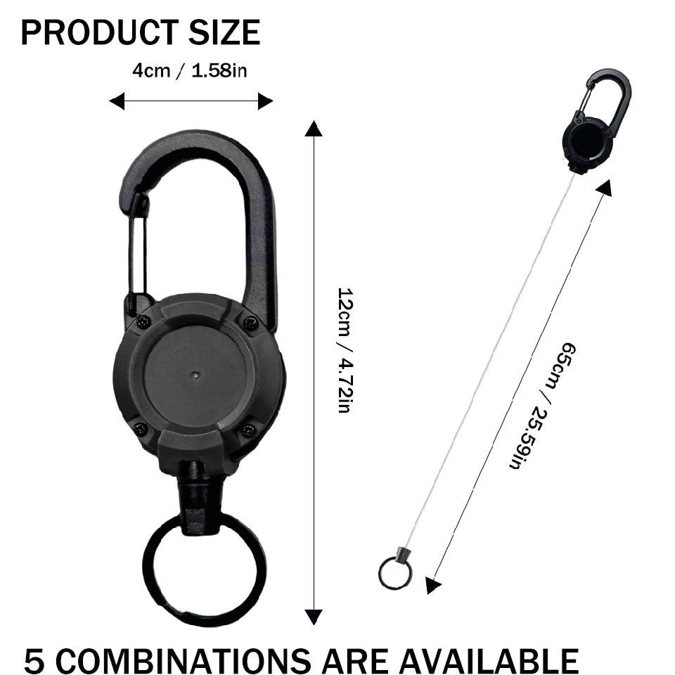 1/3Pcs Automatic Retractable Wire Rope Antitheft Easy-to-pull Buckle Rope Elastic Keychain Sporty Retractable Key Ring Anti Lost